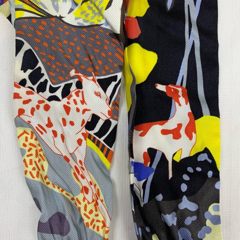 愛馬仕/Hermes Twilly自由之城絲帶綁帶 狗狗圖案很特別-8