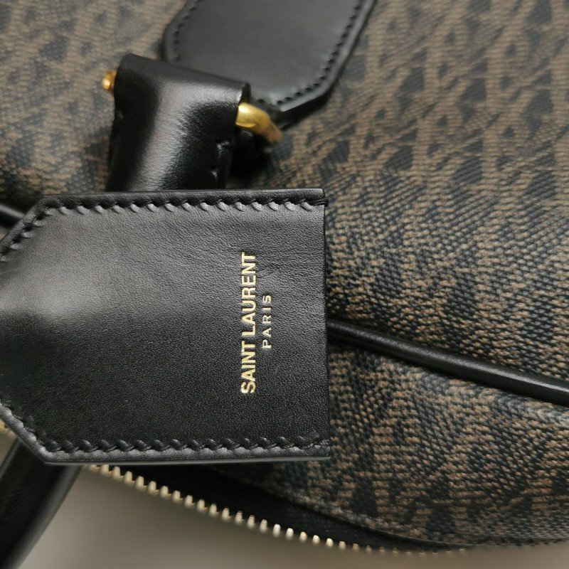Saint Laurent牛皮老花滿印字母Logo手提包-20