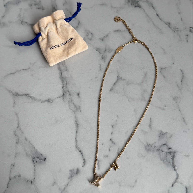 LV M06596 lv logo鑽金項鏈-0