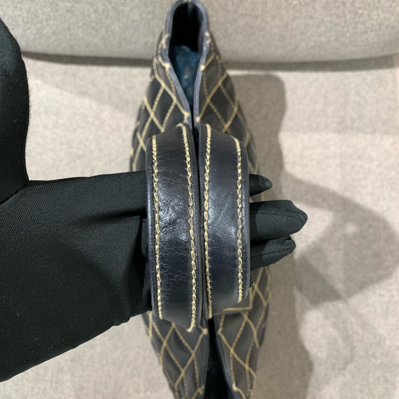 Chanel香奈兒 外縫線黑金配色托特大號 高23 底長36-4