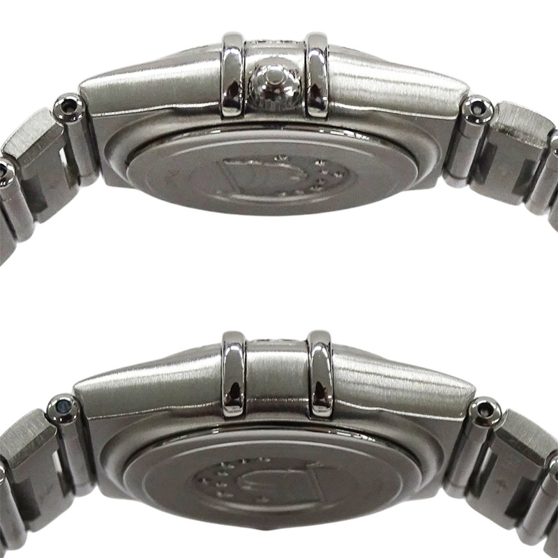 歐米茄星座系列迷你 1567.86 女士腕錶，品牌名稱，鑽石，藍色錶殼，石英機芯，不銹鋼 (SS)，銀色，拋光。-2