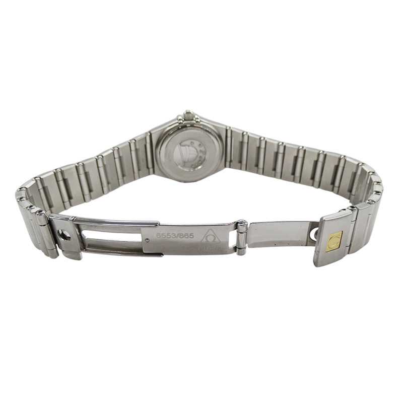 歐米茄星座系列迷你 1567.86 女士腕錶，品牌名稱，鑽石，藍色錶殼，石英機芯，不銹鋼 (SS)，銀色，拋光。-3