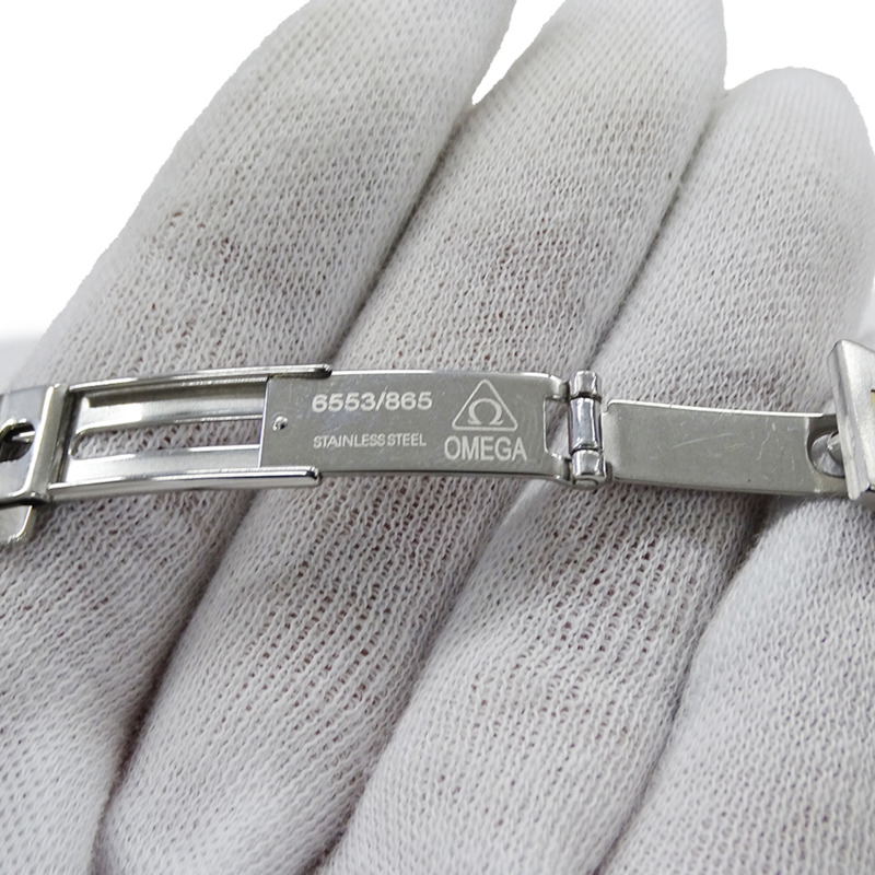 歐米茄星座系列迷你 1567.86 女士腕錶，品牌名稱，鑽石，藍色錶殼，石英機芯，不銹鋼 (SS)，銀色，拋光。-4