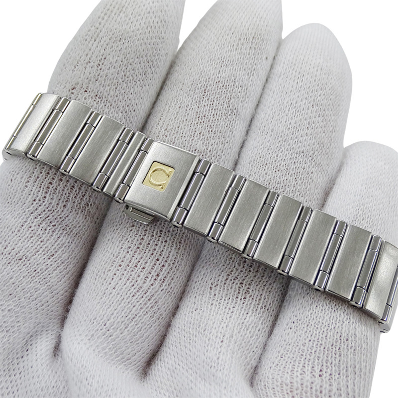 歐米茄星座系列迷你 1567.86 女士腕錶，品牌名稱，鑽石，藍色錶殼，石英機芯，不銹鋼 (SS)，銀色，拋光。-5