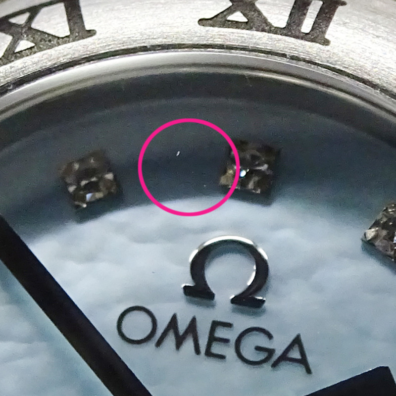 歐米茄星座系列迷你 1567.86 女士腕錶，品牌名稱，鑽石，藍色錶殼，石英機芯，不銹鋼 (SS)，銀色，拋光。-7