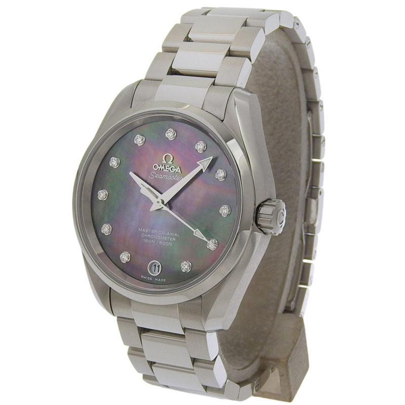 近新歐米茄海馬系列Aqua Terra 231 10 39 21 57 001 11P 鑲鑽日期顯示珍珠母貝錶盤-1