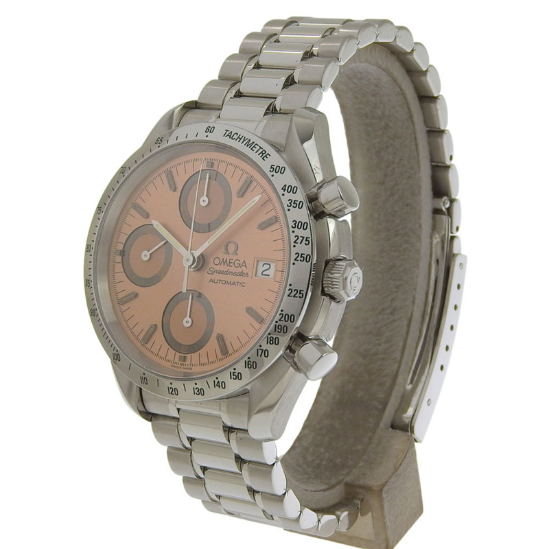 近新歐米茄超霸系列40週年紀念版3511 60橘色錶盤不鏽鋼自動機械男士腕錶，39毫米錶徑-1