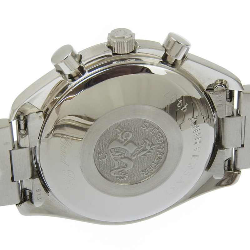 近新歐米茄超霸系列40週年紀念版3511 60橘色錶盤不鏽鋼自動機械男士腕錶，39毫米錶徑-3