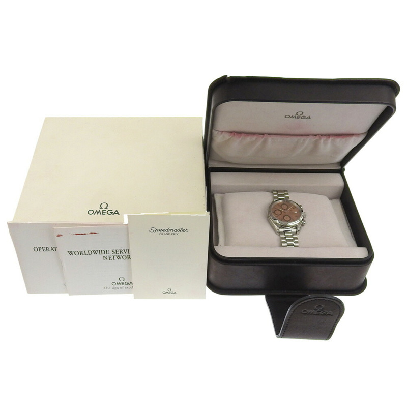 近新歐米茄超霸系列40週年紀念版3511 60橘色錶盤不鏽鋼自動機械男士腕錶，39毫米錶徑-6