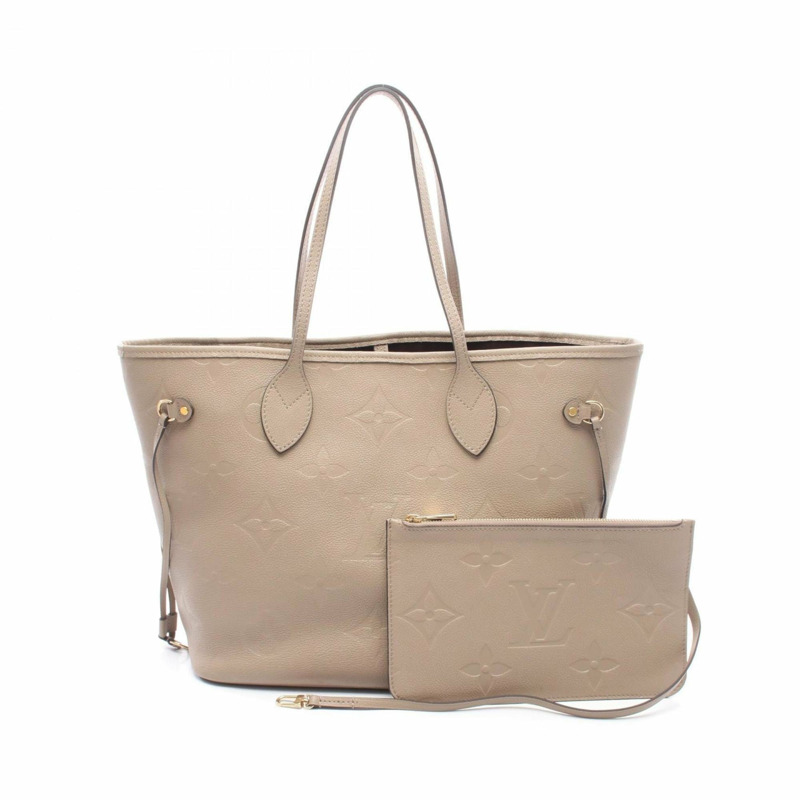 路易威登 Neverfull MM 手提包 皮革 Monogram Empreinte 女士 米色 M45686-0