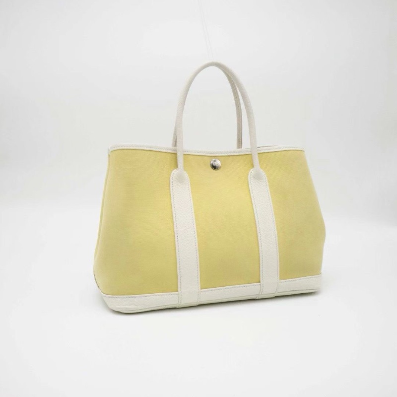 HERMES Garden Party 30 手提包Jaune Poussin/小雞黃30*21*13 98新配件塵袋-4