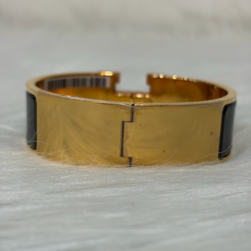 HERMES CLIC H LOGO GM 89黑色 黃金色 中版 琺瑯 手環 手鐲-1