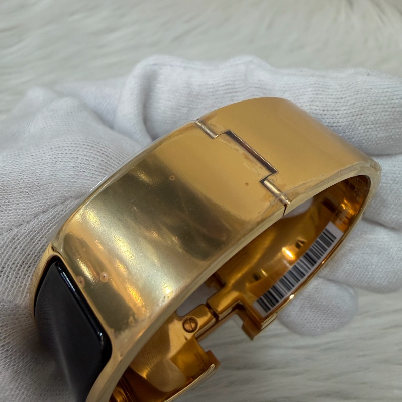 HERMES CLIC H LOGO GM 89黑色 黃金色 中版 琺瑯 手環 手鐲-8
