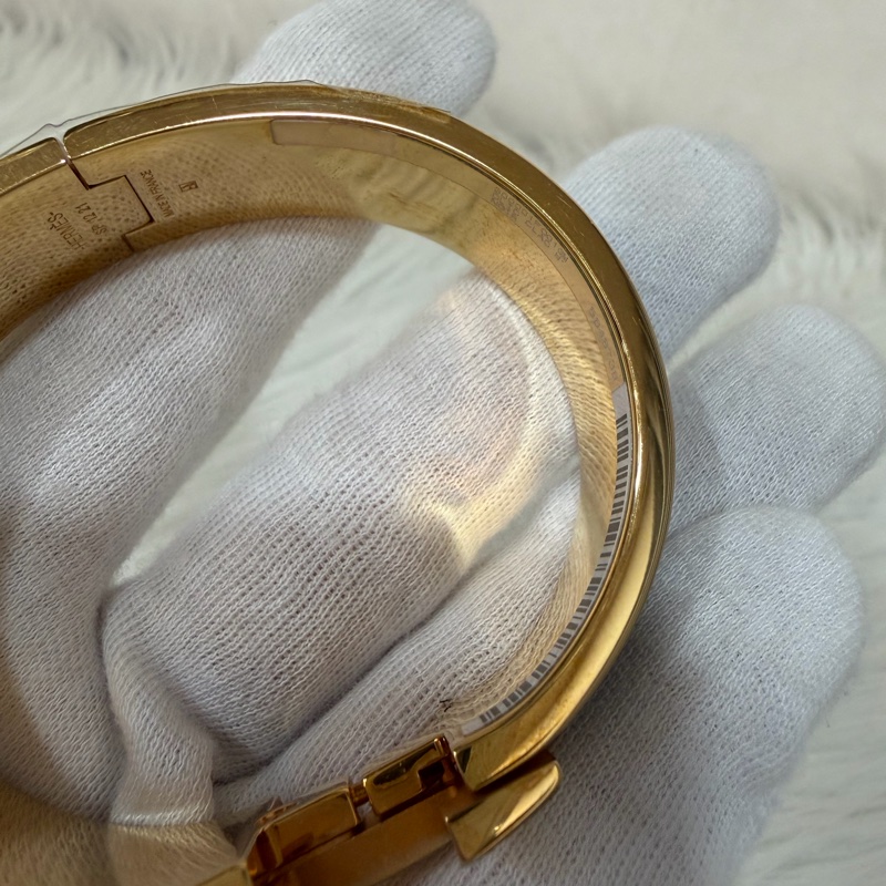 HERMES CLIC H LOGO GM 89黑色 黃金色 中版 琺瑯 手環 手鐲-11