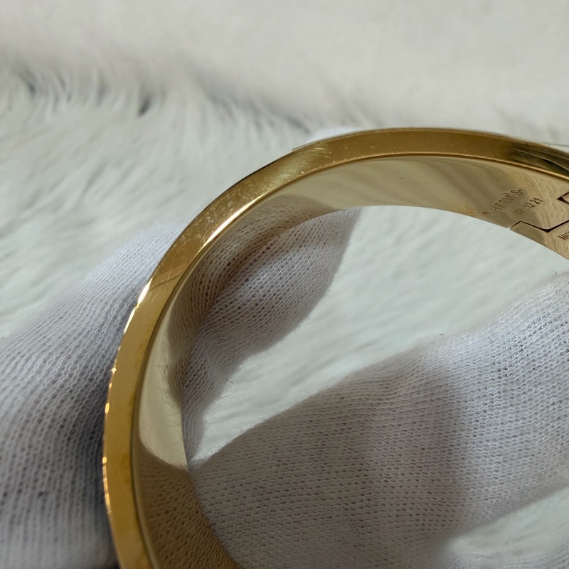 HERMES CLIC H LOGO GM 89黑色 黃金色 中版 琺瑯 手環 手鐲-12