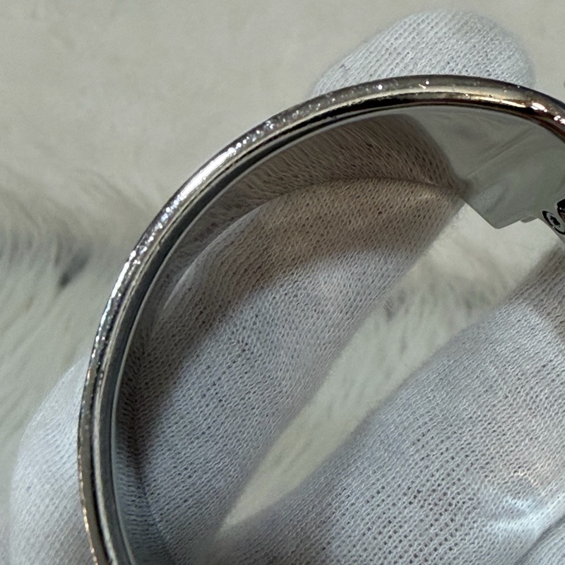 HERMES 銀色 白金色 白 琺瑯 POP H LOGO PM 寬版 手環 手鐲-17