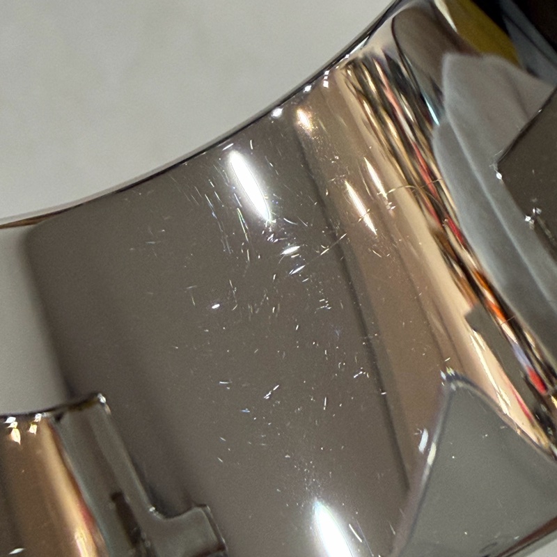 HERMES 銀色 白金色 白 琺瑯 POP H LOGO PM 寬版 手環 手鐲-27