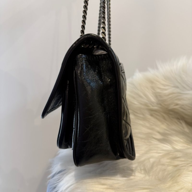 YSL niki baby 黑銀鍊包-4