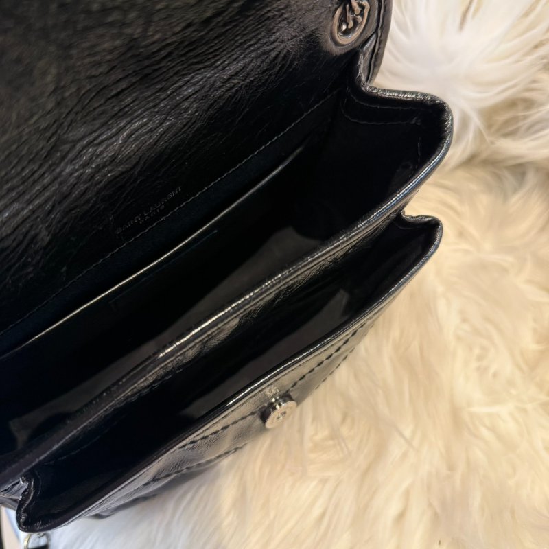 YSL niki baby 黑銀鍊包-6