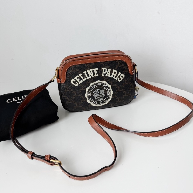 Celine凱旋門老花徽章相機斜背包20×15x5cm 98新配件塵袋-1