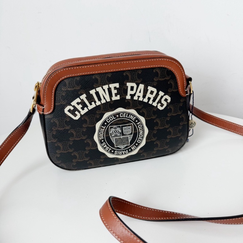 Celine凱旋門老花徽章相機斜背包20×15x5cm 98新配件塵袋-8