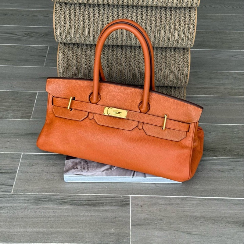 Birkin shoulder 42 93 愛馬仕橙 🍊金扣 太酷啦～。-4