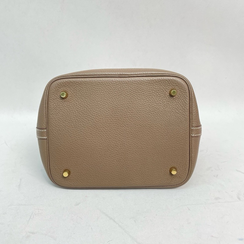 Hermes/愛馬仕 picotin22 菜籃子 大象灰 水桶包  尺寸：22*21*18。-7