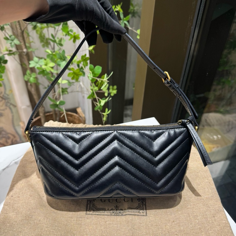 古驰/Gucci 新款黑色马蒙小船包 23厘米（宽）x 12厘米（高）x 10厘米-1