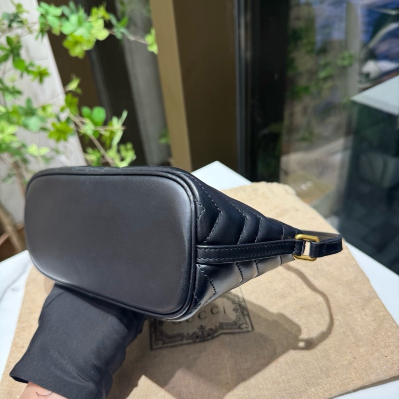 古驰/Gucci 新款黑色马蒙小船包 23厘米（宽）x 12厘米（高）x 10厘米-4