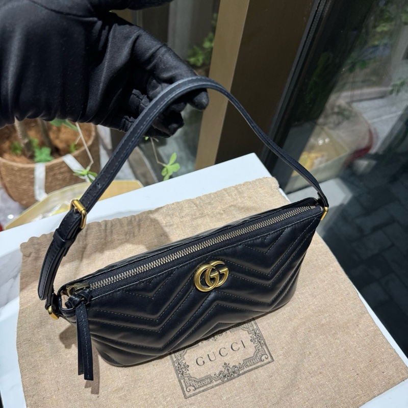 古驰/Gucci 新款黑色马蒙小船包 23厘米（宽）x 12厘米（高）x 10厘米-5