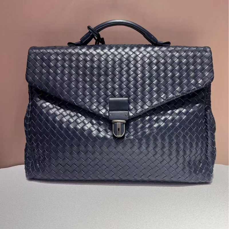 BV Bottega Veneta葆蝶家 牛皮 深藍色  手提公文包-0