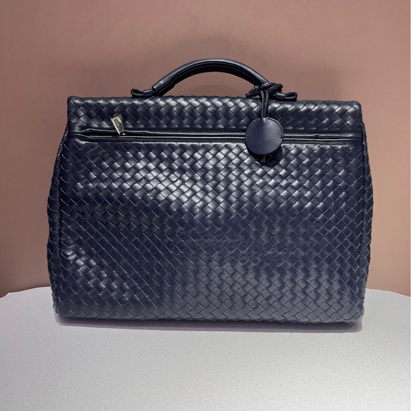BV Bottega Veneta葆蝶家 牛皮 深藍色  手提公文包-6