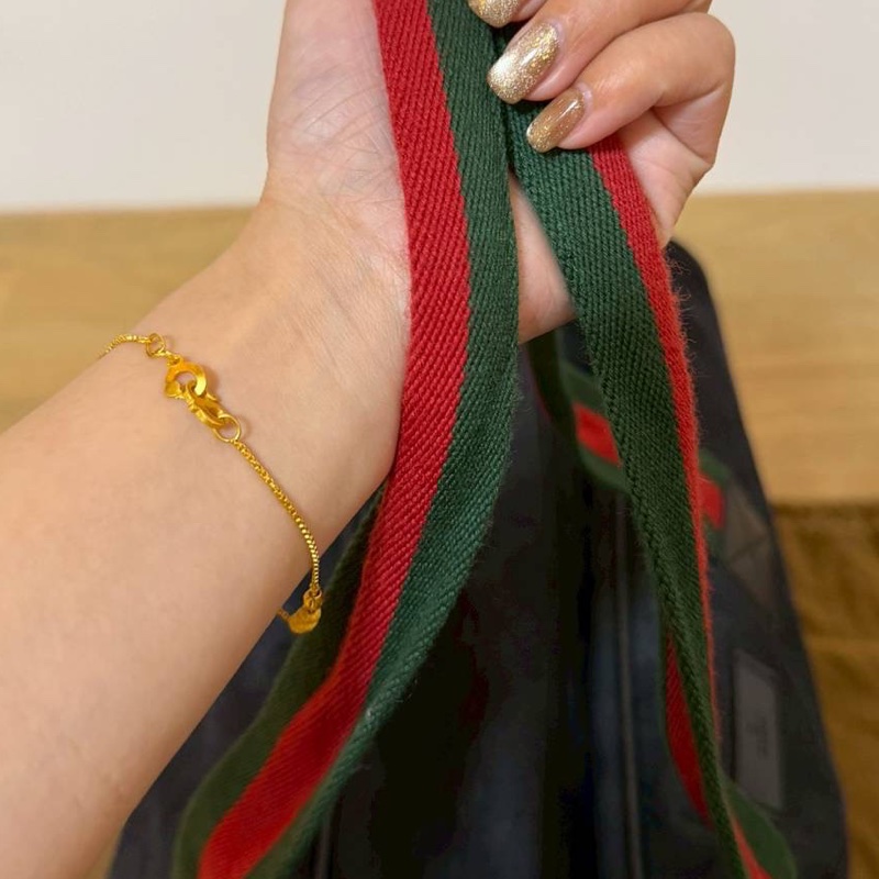 Gucci 古馳 紅綠條紋 黑色 帆布 手提包 登機袋 旅行袋 登機包 肩背包-16