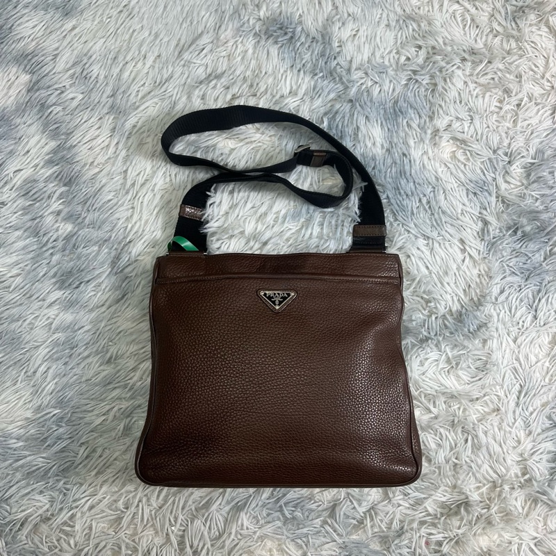 普拉達/Prada 牛皮三角標單肩包  無附件-0