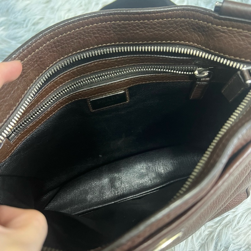普拉達/Prada 牛皮三角標單肩包  無附件-5