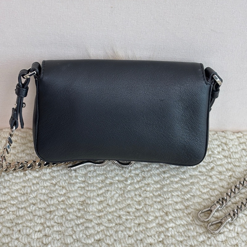 FENDI 芬迪特別版Baguette 黑色 牛皮超迷你 毛絨腳腳-10