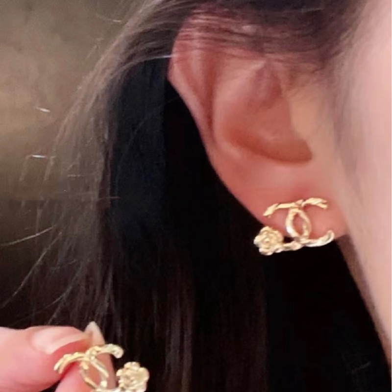 Chanel✨2022氣質山茶花CC耳環 針式耳環 耳針-1