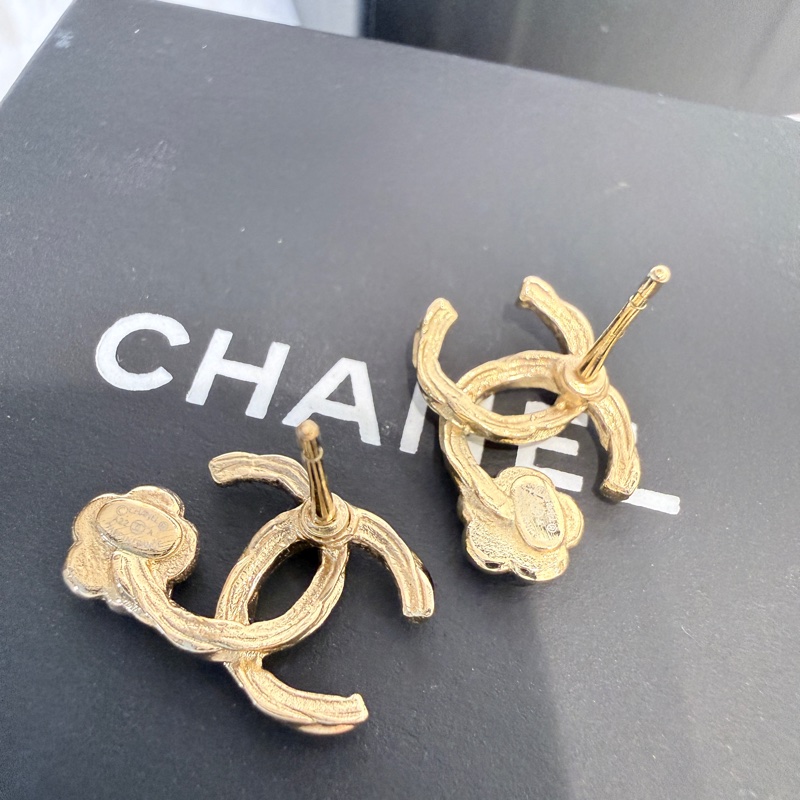 Chanel✨2022氣質山茶花CC耳環 針式耳環 耳針-4