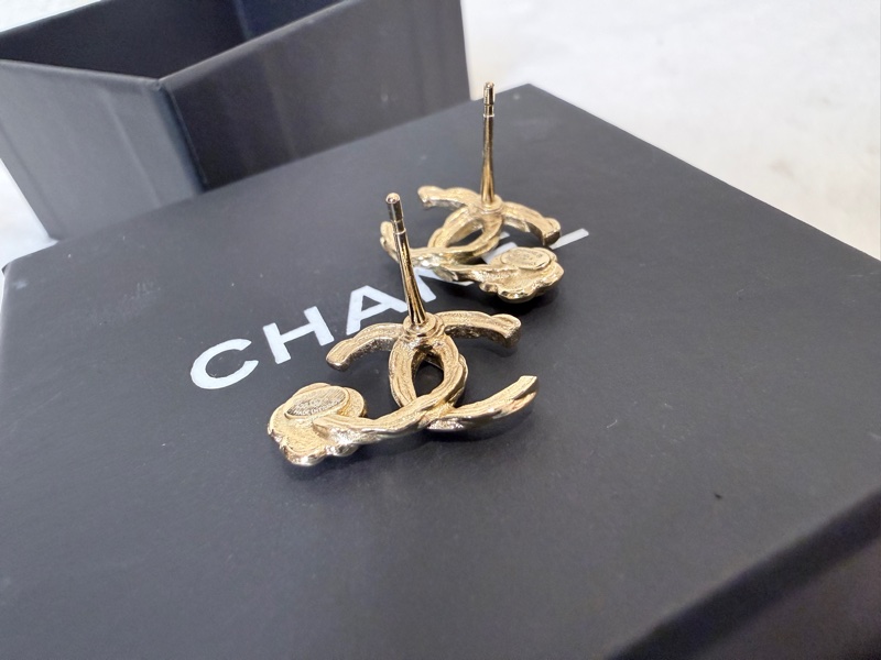 Chanel✨2022氣質山茶花CC耳環 針式耳環 耳針-16