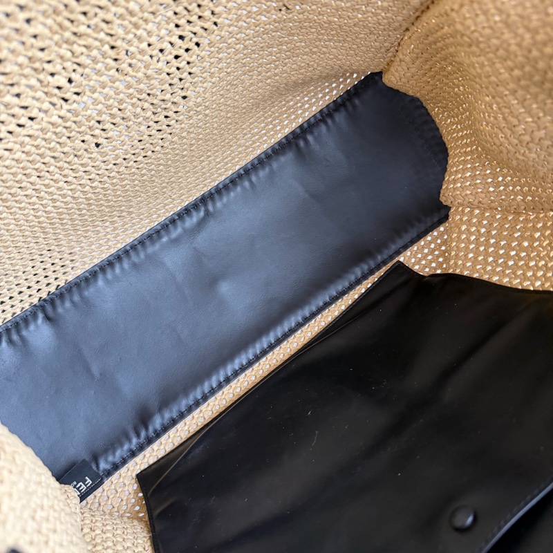 Fendi芬迪 菲草編織托特包沙灘包-5