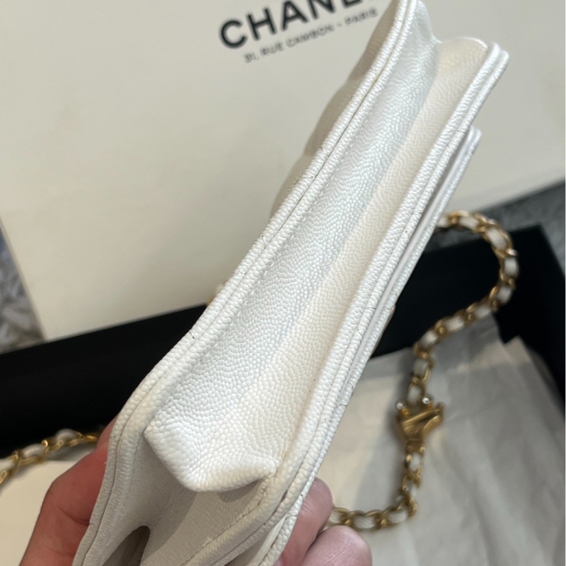 【接近全新❗️小巧精緻✨全網最低價】Chanel 24C聖誕白金星星woc鏈條包-5