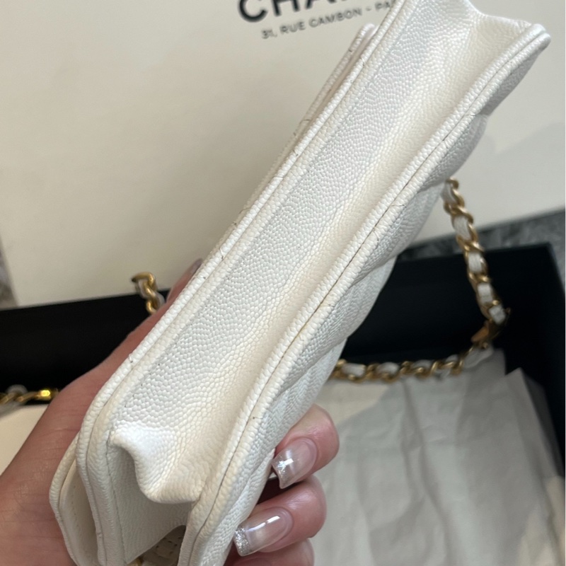 【接近全新❗️小巧精緻✨全網最低價】Chanel 24C聖誕白金星星woc鏈條包-6