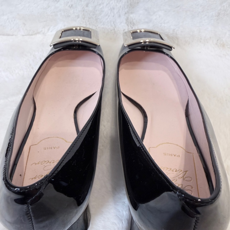 Roger Vivier✨RV女鞋方釦漆皮氣質低跟鞋 #38.5-4