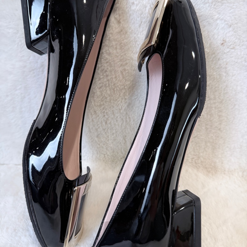 Roger Vivier✨RV女鞋方釦漆皮氣質低跟鞋 #38.5-19