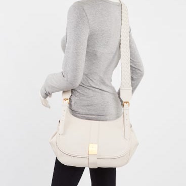 BOTTEGA VENETA BV 米色 編織背帶 全皮 肩背包 斜背包 側背包-2