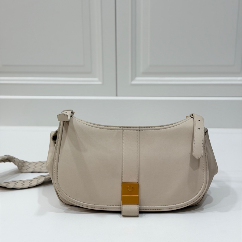BOTTEGA VENETA BV 米色 編織背帶 全皮 肩背包 斜背包 側背包-5