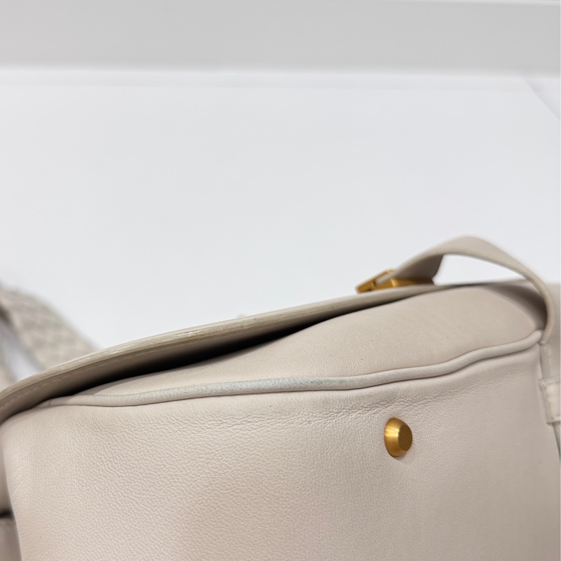 BOTTEGA VENETA BV 米色 編織背帶 全皮 肩背包 斜背包 側背包-7