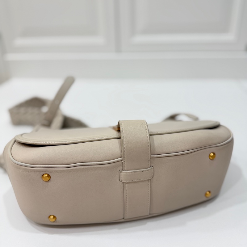 BOTTEGA VENETA BV 米色 編織背帶 全皮 肩背包 斜背包 側背包-11