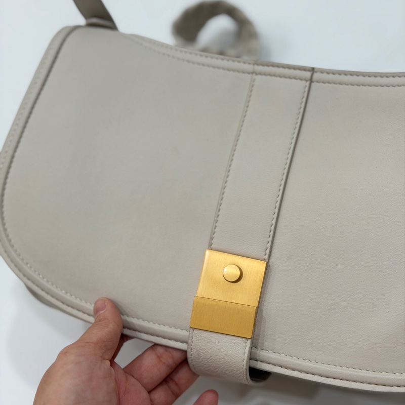 BOTTEGA VENETA BV 米色 編織背帶 全皮 肩背包 斜背包 側背包-15