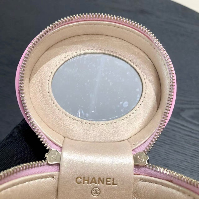 Chanel香奈兒粉色肥腸水桶包22S小號，-8